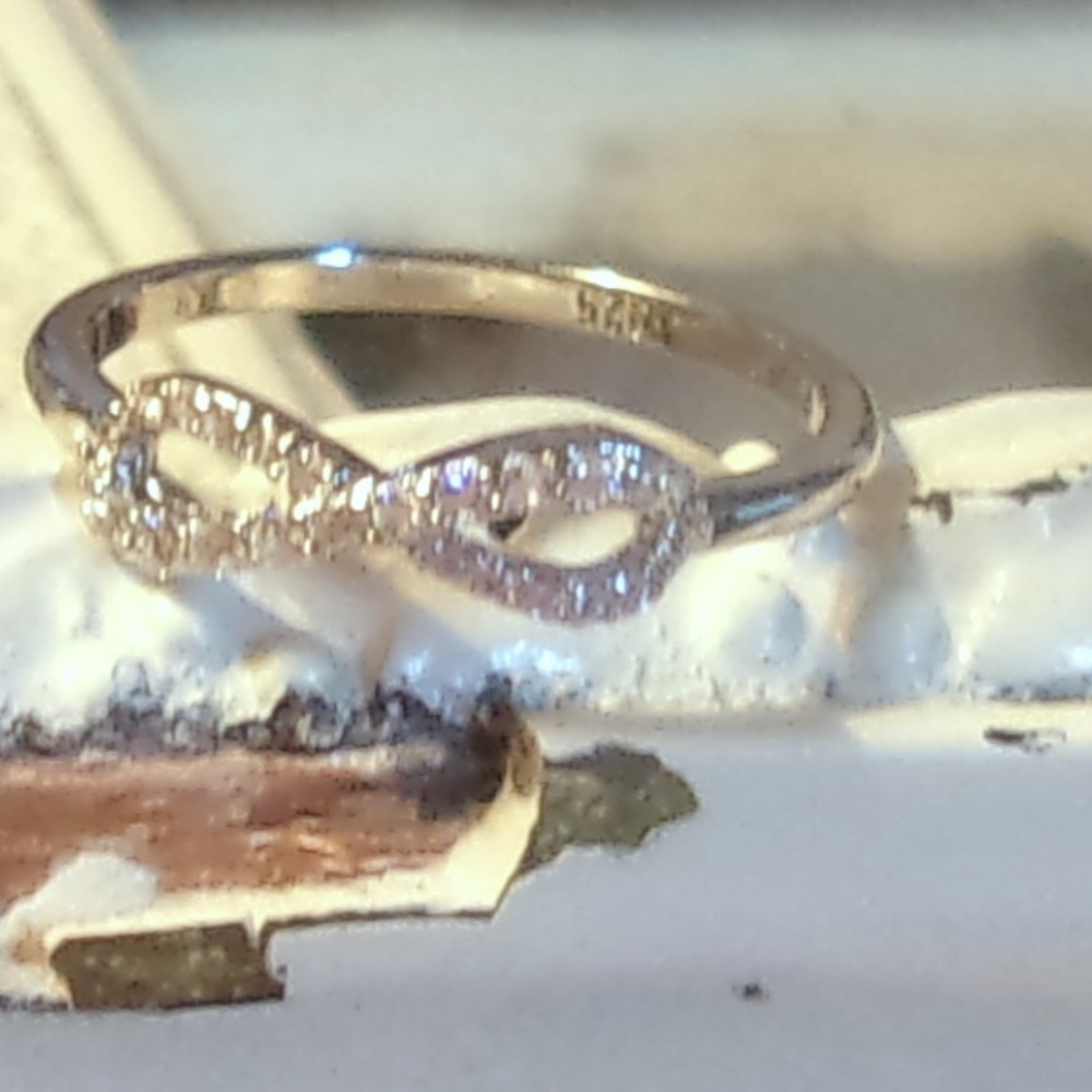 Lover's Knot Eternity CZ 925 Stamped Ring 8